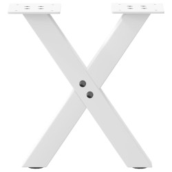 Pieds de table basse en forme de X, 2 pièces, blanc, 30 x (30-31) cm, acier 567000567000