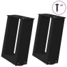 Pieds de table basse en U 2 pièces Noir 30 x (30-31) cm Acier 567002567002