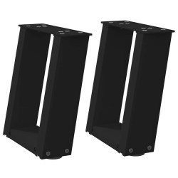 Pieds de table basse en U 2 pièces Noir 30 x (30-31) cm Acier 567002567002