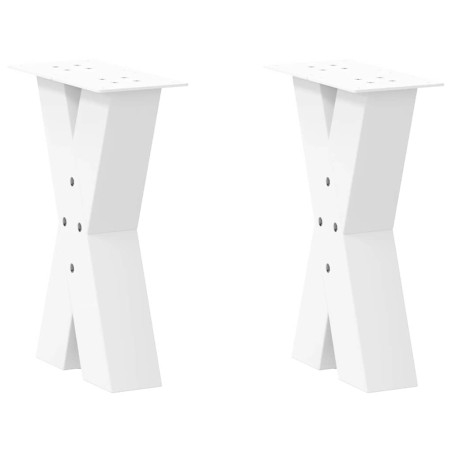 Pieds de table basse en forme de X, 2 pièces, blanc, 38 x (42-43) cm, acier 567003567003