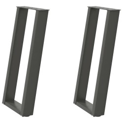 Pieds de table console en U, 2 pièces, anthracite, 38 x (72-73) cm, acier 567004567004