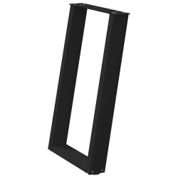 Pieds de table à manger en U 2 pièces Noir 50 x (72-73) cm Acier 567005567005