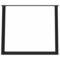 Pieds de table à manger en U 2 pièces Noir 90 x (72-73) cm Acier 567006567006