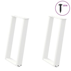 Pieds de table à manger en U, 2 pièces, blanc, 50 x (72-73) cm, acier 567007567007