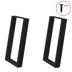 Pieds de table à manger en U 2 pièces Noir 60 x (72-73) cm Acier 567009567009