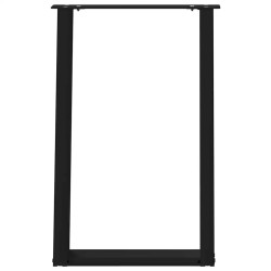 Pieds de table à manger en U 2 pièces Noir 60 x (72-73) cm Acier 567009567009