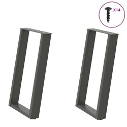 Pieds de table à manger en U 2 pièces Anthracite 50 x (72-73) cm Acier 567010567010