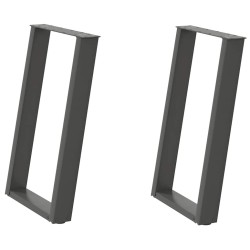 Pieds de table à manger en U 2 pièces Anthracite 50 x (72-73) cm Acier 567010567010