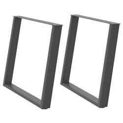 Pieds de table à manger en U 2 pièces Anthracite 90 x (72-73) cm Acier 567012567012