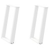 Pieds de table à manger en U 2 pièces Blanc 60 x (72-73) cm Acier 567016567016
