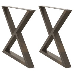 Pieds de table à manger 2 pièces Acier naturel 90 x (72-73,3) cm Acier 567017567017