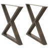 Pieds de table à manger 2 pièces Acier naturel 90 x (72-73,3) cm Acier 567017567017