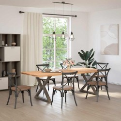 Pieds de table à manger 2 pièces Acier naturel 90 x (72-73,3) cm Acier 567017567017