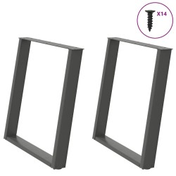 Pieds de table à manger en U 2 pièces Anthracite 70 x (72-73) cm Acier 567018567018
