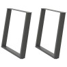 Pieds de table à manger en U 2 pièces Anthracite 70 x (72-73) cm Acier 567018567018