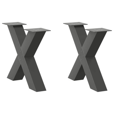 Pieds de table basse en forme de X, 2 pièces, anthracite, 50 x (42-43) cm, acier 567019567019