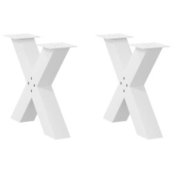 Pieds de table basse en forme de X, 2 pièces, blanc, 50 x (42-43) cm, acier 567020567020