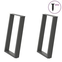 Pieds de table à manger en U 2 pièces Anthracite 60 x (72-73) cm Acier 567024567024