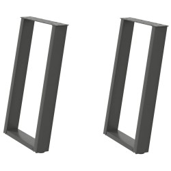 Pieds de table à manger en U 2 pièces Anthracite 60 x (72-73) cm Acier 567024567024