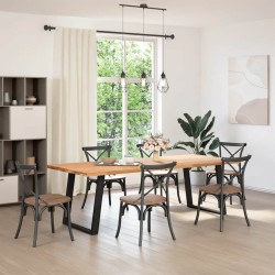 Pieds de table à manger en U 2 pièces Noir 80 x (72-73) cm Acier 567025567025
