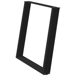Pieds de table à manger en U 2 pièces Noir 80 x (72-73) cm Acier 567025567025
