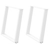 Pieds de table à manger en U 2 pièces Blanc 80 x (72-73) cm Acier 567026567026