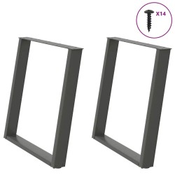 Pieds de table à manger en U 2 pièces Anthracite 80 x (72-73) cm Acier 567027567027