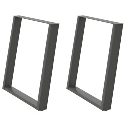 Pieds de table à manger en U 2 pièces Anthracite 80 x (72-73) cm Acier 567027567027