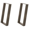 Pieds de table à manger en forme de U, 2 pièces, acier naturel, 60 x (72-73) cm 567029567029