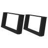 Pieds de table basse en U, 2 pièces, noir, 60 x (30-31) cm, acier 567032567032