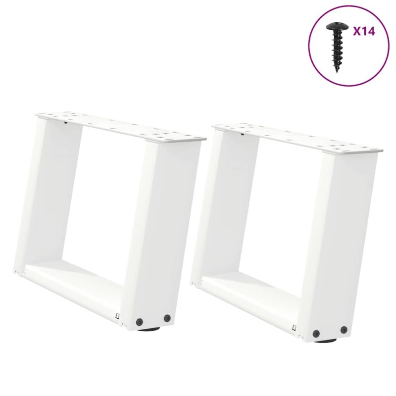 Pieds de table basse en U, 2 pièces, blanc, 50 x (30-31) cm, acier 567033567033