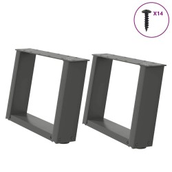 Pieds de table basse en U, 2 pièces, anthracite, 50 x (30-31) cm, acier 567034567034