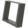 Pieds de table basse en U, 2 pièces, anthracite, 50 x (30-31) cm, acier 567034567034