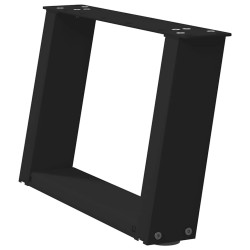 Pieds de table basse en U, 2 pièces, noir, 50 x (30-31) cm, acier 567036567036