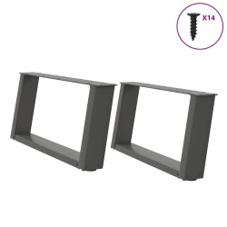 Pieds de table basse en U 2 pièces Anthracite 60 x (30-31) cm Acier 567037567037