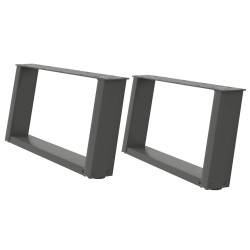 Pieds de table basse en U 2 pièces Anthracite 60 x (30-31) cm Acier 567037567037