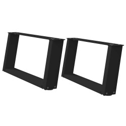 Pieds de table basse en U, 2 pièces, noir, 70 x (30-31) cm, acier 567041567041