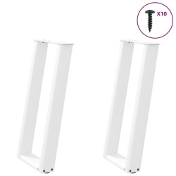 Pieds de table console en U, 2 pièces, blanc, 28 x (72-73) cm, acier 567044567044