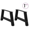 Pieds de table basse en forme de A, 2 pièces, noir, 60 x (30-31) cm, acier 567048567048