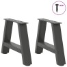 Pieds de table basse en forme de A, 2 pièces, anthracite, 50 x (30-31) cm, acier 567049567049
