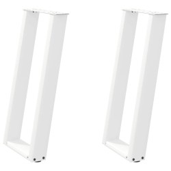 Pieds de table console en U, 2 pièces, blanc, 38 x (72-73) cm, acier 567050567050