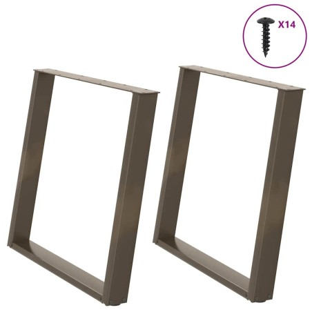 Pieds de table à manger en forme de U, 2 pièces, acier naturel, 90 x (72-73) cm 567053567053