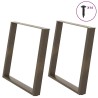 Pieds de table à manger en forme de U, 2 pièces, acier naturel, 90 x (72-73) cm 567053567053
