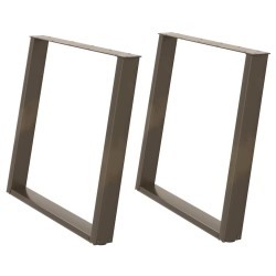 Pieds de table à manger en forme de U, 2 pièces, acier naturel, 90 x (72-73) cm 567053567053