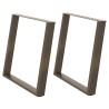 Pieds de table à manger en forme de U, 2 pièces, acier naturel, 90 x (72-73) cm 567053567053