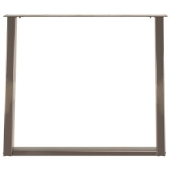Pieds de table à manger en forme de U, 2 pièces, acier naturel, 90 x (72-73) cm 567053567053
