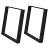 Pieds de table à manger en U 2 pièces Noir 100 x (72-73) cm Acier 567054567054