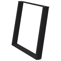 Pieds de table à manger en U 2 pièces Noir 100 x (72-73) cm Acier 567054567054