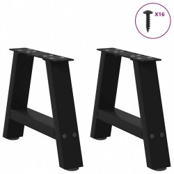 Pieds de table basse en forme de A 2 pièces Noir 30 x (30-31) cm Acier 567058567058