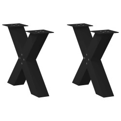 Pieds de table basse en forme de X, 2 pièces, noir, 50 x (42-43) cm, acier 567059567059